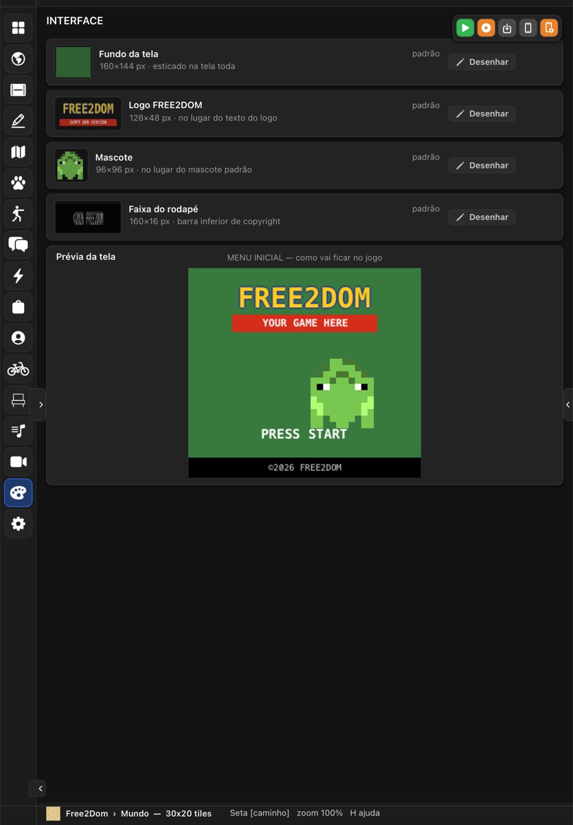Seção INTERFACE no iPad
